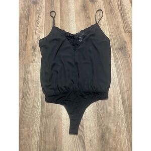 Willow Root Bodysuit, Women's Size Medium, Black, Tank Top, V-neck